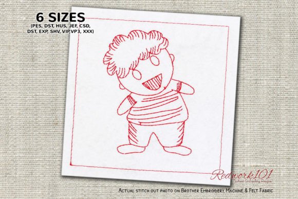 Doodle Dancing Boy Embroidery Design