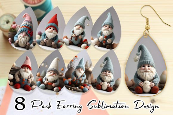 Earring Easter Gnome Embroidery