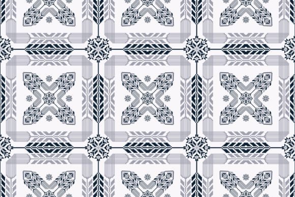 Embroidery Geometric Floral Pattern