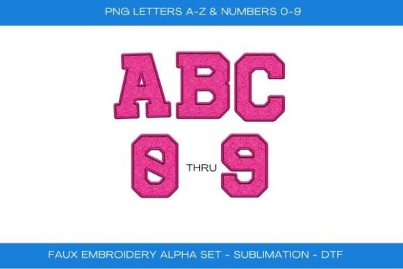 Fuchsia Lace Faux Embroidery Alpha Set