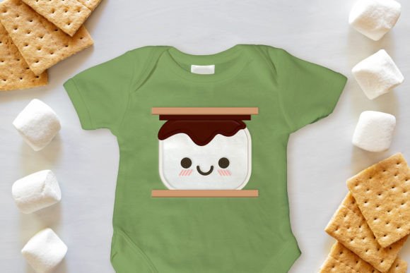 Kawaii Cartoon Smore Applique Embroidery