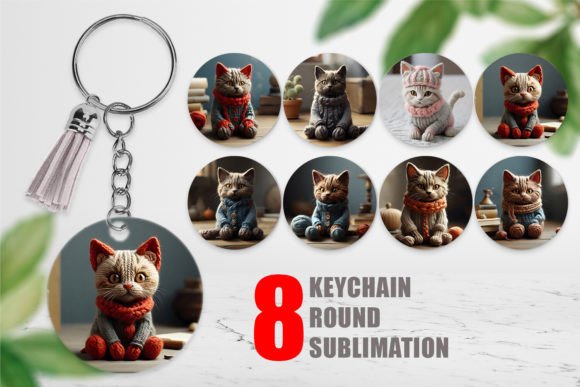 Keychain Cat Embroidery