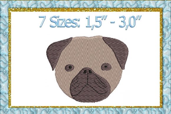 Pug Dog Machine Embroidery