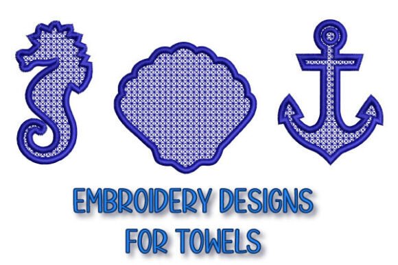 Seashell, Seahorse Anchor Embroidery