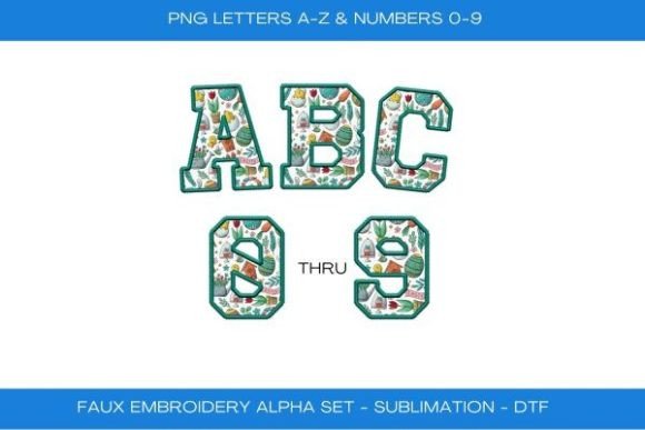 Spring Easter Faux Embroidery Alpha Set