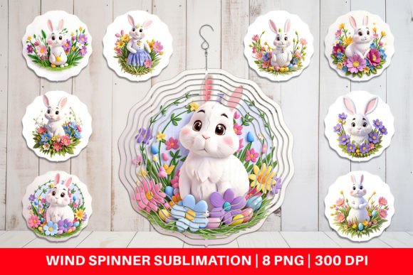 Wind Spinner Bunny Easter Embroidery