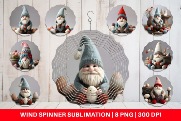 Wind Spinner Easter Gnome Embroidery