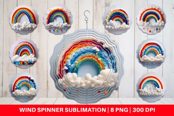 Wind Spinner Rainbow Embroidery